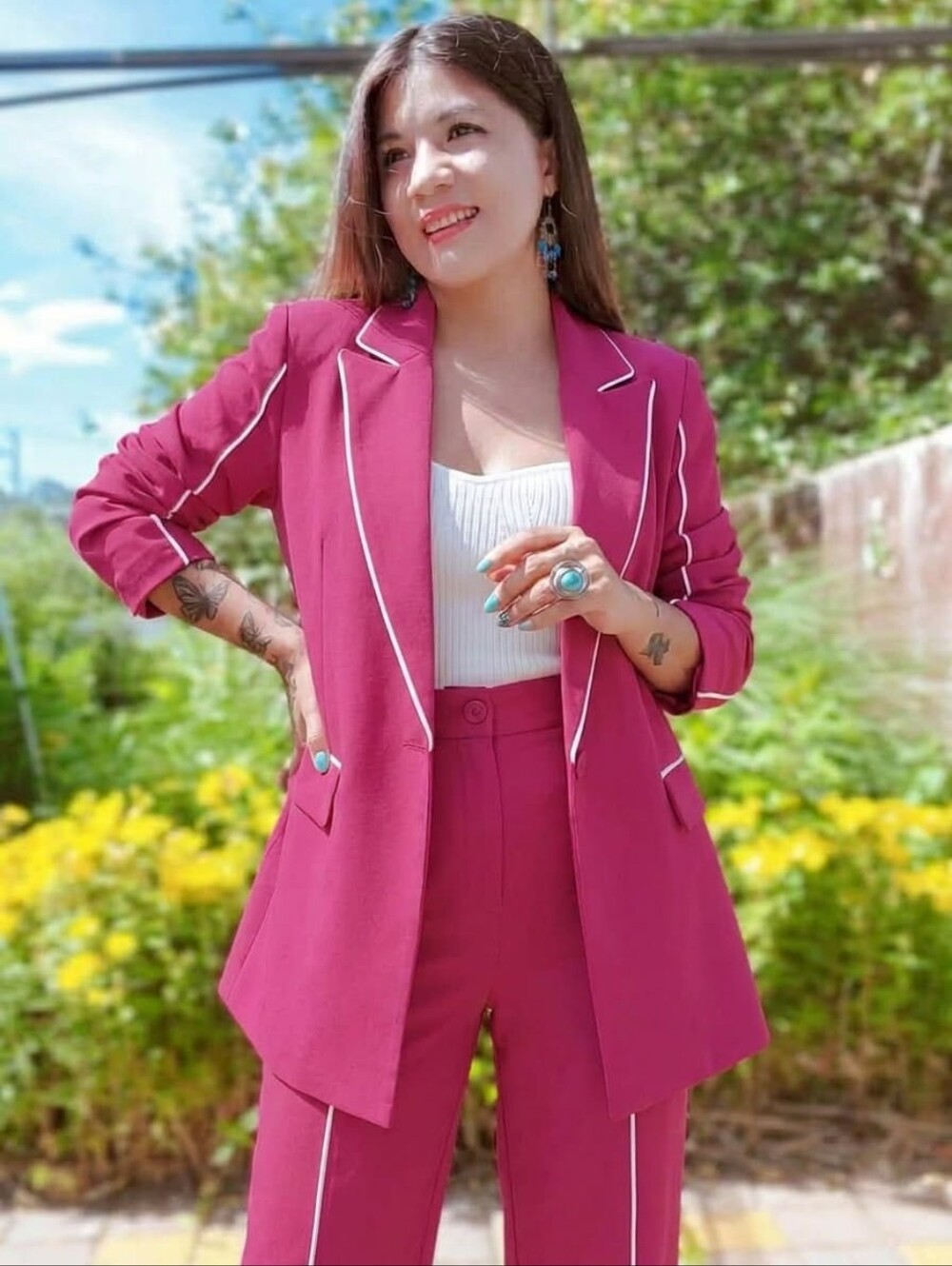 2pcs Stylish Oversized Blazer Jacket With Matching Pants Outfit Set